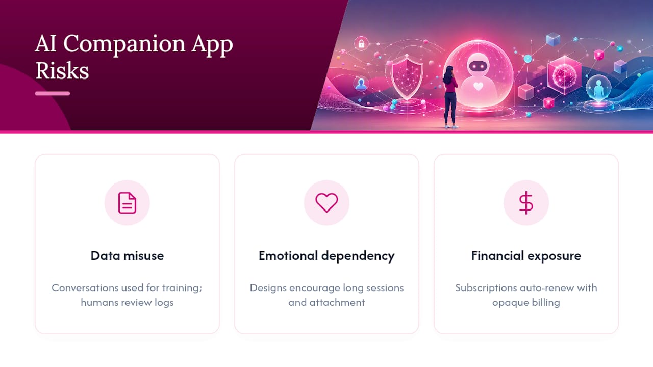 Diagram of AI companion app risk categories
