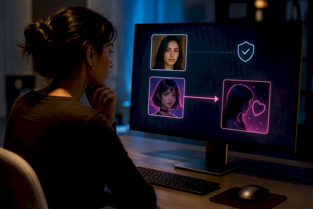 Generated avatar reducing photo privacy risk