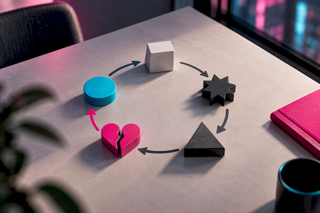 When AI Companions Track You 0–100: How Affection Systems Work and Fail Illustrated cycle of conflict and emotional repair