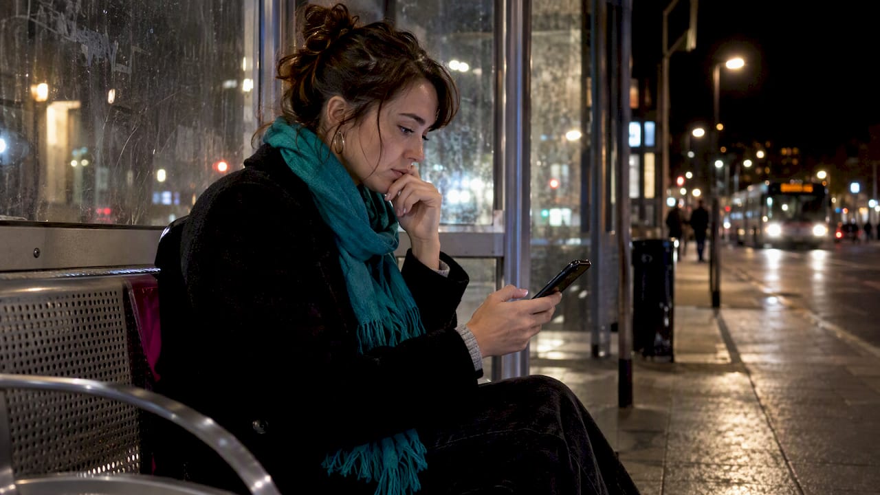 Person pausing before sending a personal chat