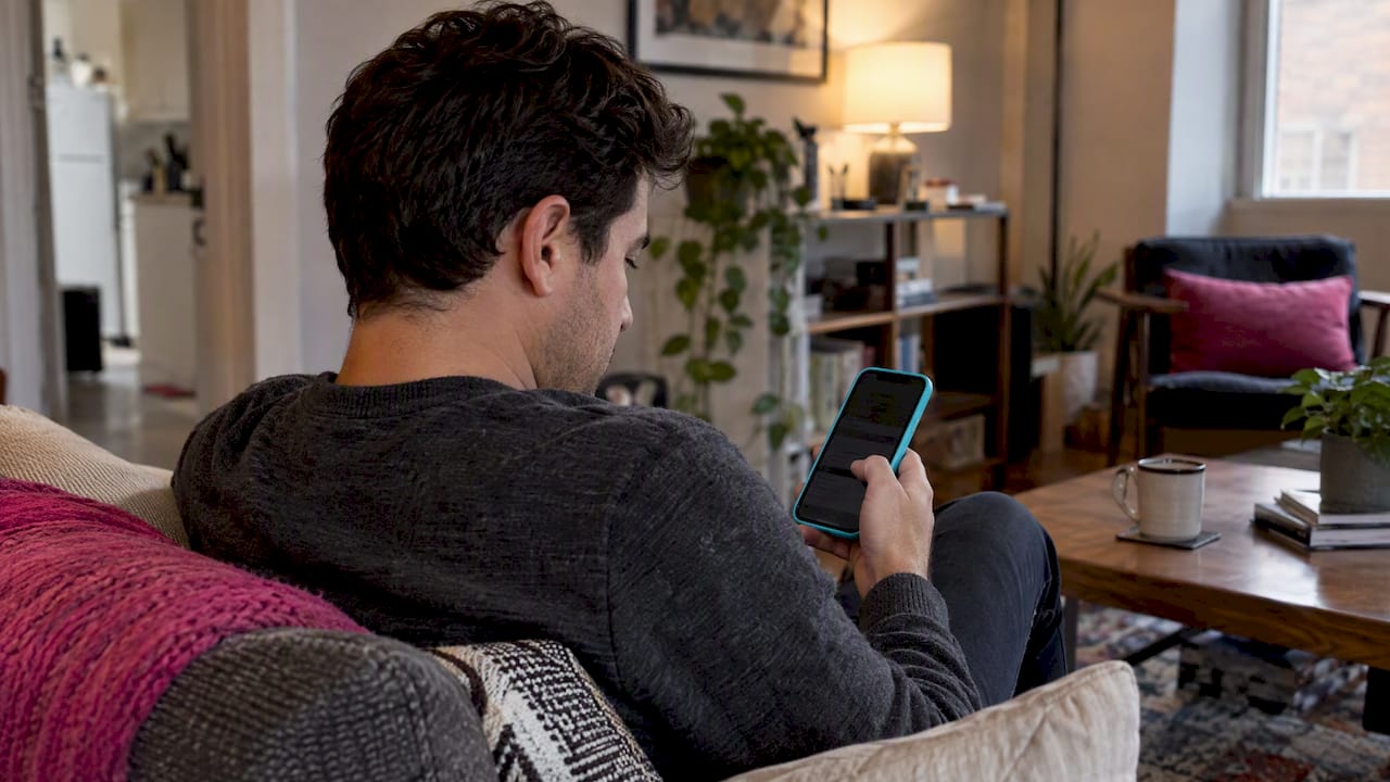 Adult reviewing an AI companion chat